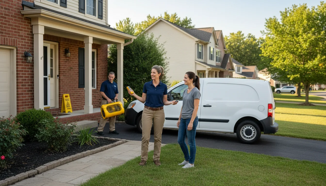 Residential water damage restoration in Augusta, IL